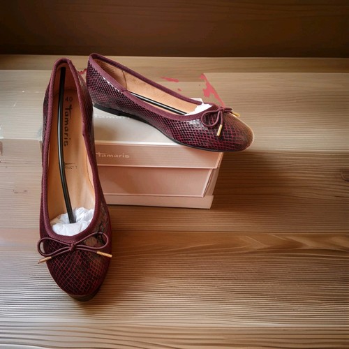 Tamaris damen ballerina merlot - damen-ballerina,
