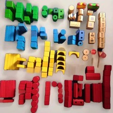 155Teile Holzbausteine bunte