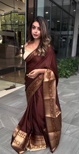 Maroon Gold Hochzeit Saree