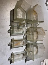 7 Stück alte PONCET Einschub Glasschütte Pressglas original