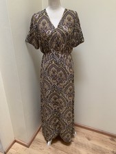 Only - Leichtes Kleid, Maxikleid, Gr. 36, Gelb gemustert, Kurzarm, Paisley