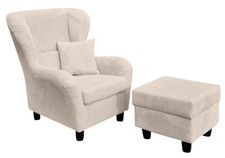 Ohrensessel mit Hocker