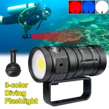 Tauchlampe LED Tauchen Taschenlampe 3-Farben 100M Unterwasser Video Fotografie