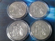 4 x 50 Francs Silber Herkulesgruppe 2 x 1977 und 2 x 1976 - Hercule