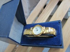 Vintage aus den 90ern, BUGOR Damen-Uhr,Quarz-läuft genau ,vergoldet-m.Swarovski!