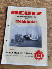 Deutz Bauernschlepper Fella Mähbinder Prospekt traktor tractor brochure M8