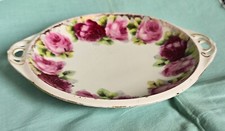Vintage alte Mäbendorf Porzellan-Schale Rosenmuster Goldrand