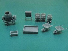 M3DK Spur TT 3D Druck Bausatz Ausstattung Baustelle Mischer Schubkarren Fässer