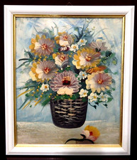 Ölbild Stillleben "Blumen im