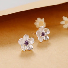 Ohrstecker blume echt sterling - blume,