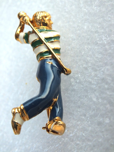Vintage golfer brosche - brosche,