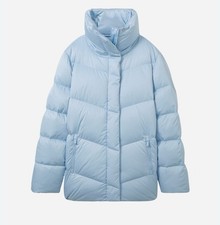 Tom Tailor Damen Daunenjacke Oversize Hellblau Mit Stehkragen M Damen Mädchen