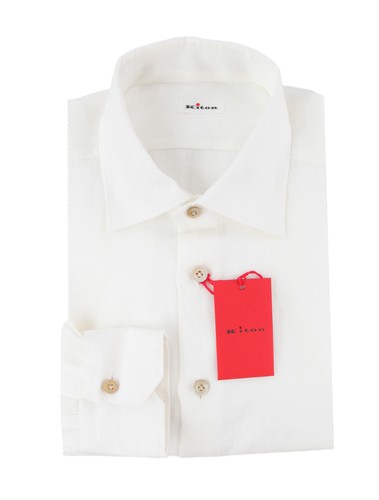 Kiton herren hemd weiß leinen - kiton,