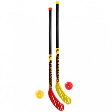 FunHockey Schläger-Set 2 Schläger 2 Bälle Sport Streethockey Floorball Outdoor