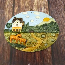 Vintage ceramic picture with