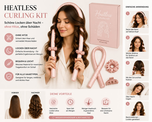 Heatless curling kit - heatless,