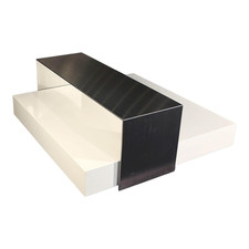 Cassina Couchtisch Note Niedrig Mit Rollen Lack Glänzend Weiß Und 