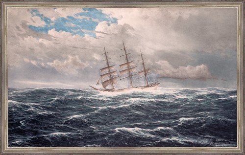 Dreimaster auf see segelschiff - dreimaster,