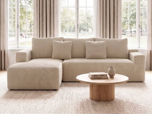 Ecksofa form cordstoff mit - l,