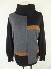 FRAMER ITALY Rollkragen Pullover mit Wolle und Kaschmir  48  grau schwarz braun