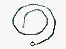 Moosachat Edelstein Collier Kette 925 Sterling Silber Vintage Modernist Agate