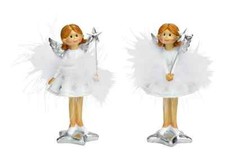 Deko engel figur 11cm - figur, sort