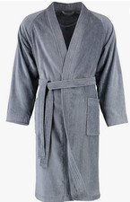 Vossen Dallas Unisex Bademantel Größen M L XL Grau Flanell Morgenmantel Sauna