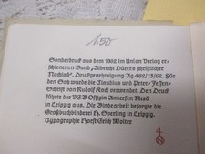 1962 SONDERDRUCK  Albrecht Dürer Familienchronik / Schrift Rudolf Koch