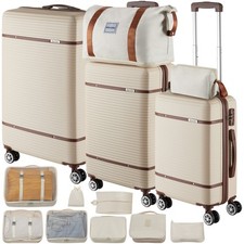Reisekofferset Madison, 13-teilig, TSA-Schloss Koffer Set creme B-Ware