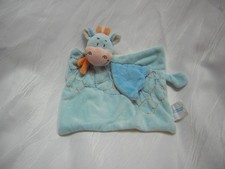 BABYLOVE / DM Schmusetuch Kuscheltuch DRACHE DINO blau creme-weiß Knisterfolie