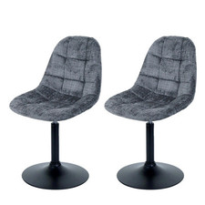 B-Ware 2er-Set Esszimmerstuhl MCW-A60, Drehstuhl, Chenille 465g/m², dunkelgrau