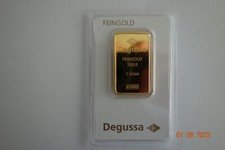 Degussa 1oz-Goldbarren geprägt .