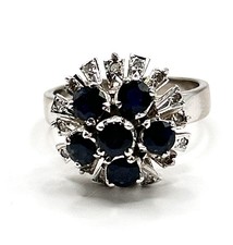 12k Saphir Und Diamanten Ring