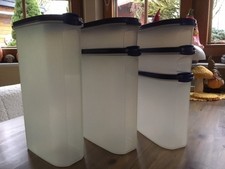 Tupperware Eidgenossen 2,9, 2,3, 1,7, 0,5 Liter - 6er Set blaue Deckel