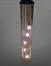 Temde Hängeleuchte Lampe mit Holzperlen Kaskaden 60er 70er Vintage