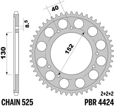 PBR-Kettenrad Schwarz in Stahl