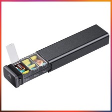 Elegante Reise-Pillendose für 7 Tage - Hochwertiges Aluminium und Silikonringe