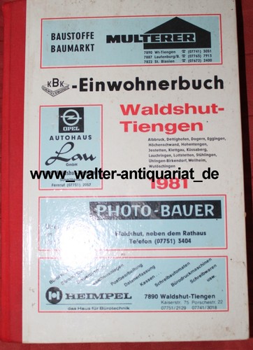 Einwohnerbuch waldshut tiengen - einwohnerbuch, waldshut-tiengen