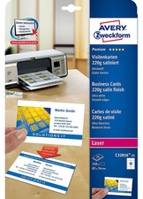 AVERY Zweckform C32016-25 Premium Visitenkarten blanko 40 Stück, 220g, 85x54