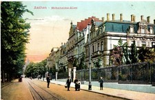 1915 AK Geschichte Aachen Monheimsallee Gebäude Personen Kinder Zensur Fehldruck