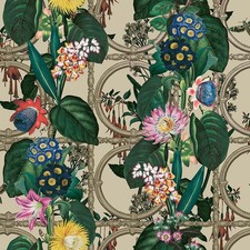 Botanisch Blumen Tapete Beige