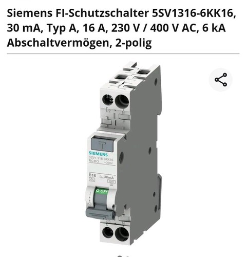 Siemens type a 30 ma - siemens, 1p+n