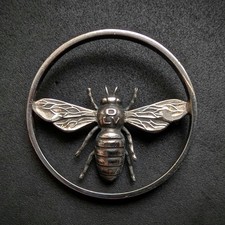 Vintage Brosche Biene Silber