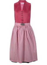 2-tlg Dirndl mit Schürze Gr. 36-56 Rot/Dunkelblau Trachten-Kleid Wiesn-Kleid Neu