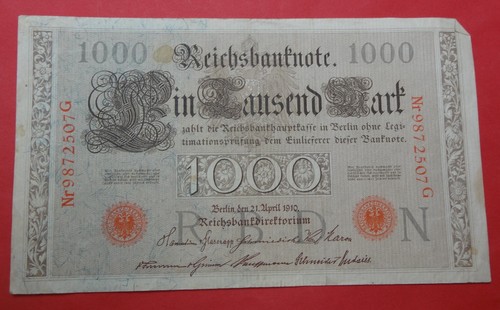 Reichsbanknote 1000 mark 21 - reichsbanknote,