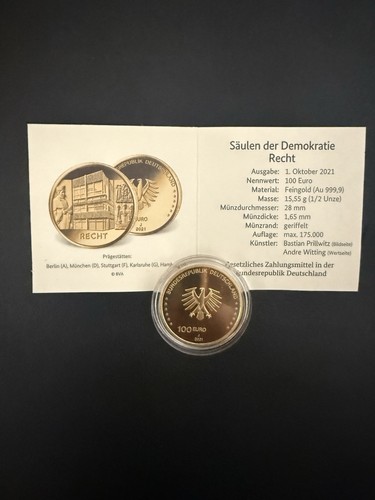 100 euro goldmünze 2021 - 100,