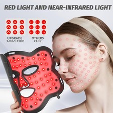 Rotlicht-Lampe Gesichtsmaske  Anti-Aging-Akne-Therapie, 222 Chips Infrarotlampe