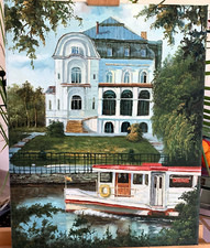 Ölgemälde Alsterimpressionen handgemalt Leinwand Hamburg Susebek  Alster 50x40cm