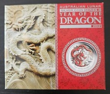 Australien Lunar II Drache Dragon 1 Unze oz Silber 2012 PP Farbe