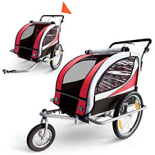 SAMAX Jogger Kinderfahrradanhänger 2in1 Kinderwagen gefedert Kind Kids 360° NEU